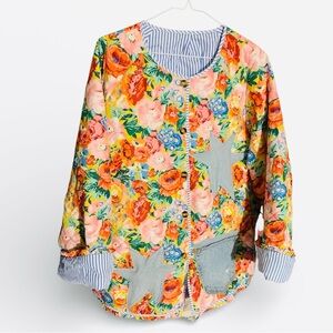 Quilted jacket with added appliqués